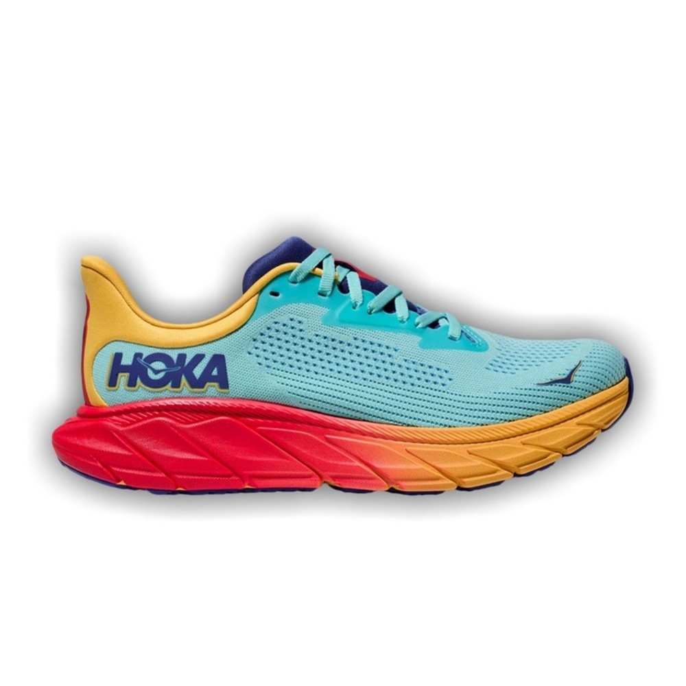 Hoka Arahi 7 Mens Running Shoes Celeste Sunset Blue Yellow Red 1147850 Size 13D